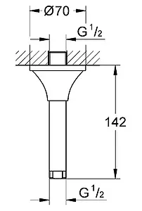Держатель верхнего душа на потолок Grohe Grandera хром/золото 27978IG0, 2