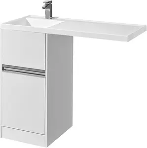 Тумба-умывальник напольная над стиральной машиной Aquaton Лондри 105 L белый 1A2360K1LH010, 1