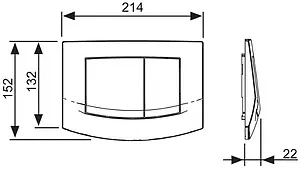 Комплект 6 в 1 TECEone K440200.WC2 с кнопкой TECEambia 9240200 белый глянцевый, 2