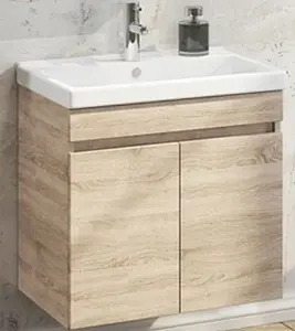 Тумба-умывальник подвесная Comforty Тромсе 60 дуб сонома 00004142217CF, 1