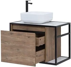 Тумба под умывальник подвесная Aquanet Nova Lite LOFT 75 L дуб рустикальный 00261658, 4