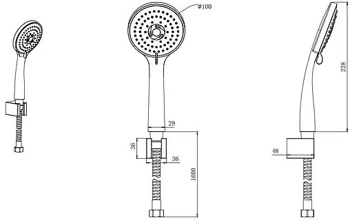 Душевой набор Aquatek Вега хром AQ2010CR