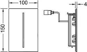 Клавиша смыва для писсуара 7.2 В TECEfilo urinal 9242055 хром глянцевый, 4