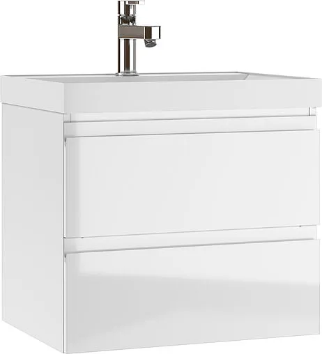 Тумба-умывальник подвесной Домино Graffo 60 белый DGr2114T+4627173210164