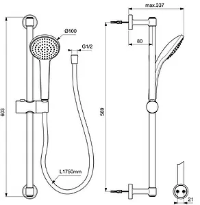 Душевая стойка Ideal Standard Idealrain чёрный матовый BD142XG Душевая стойка Ideal Standard Idealrain чёрный матовый BD142XG, 2
