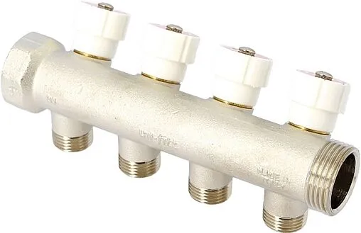 Коллектор регулирующий проходной 4 отвода 1&quot;в/н x ½&quot;к Uni-fitt 404N4240