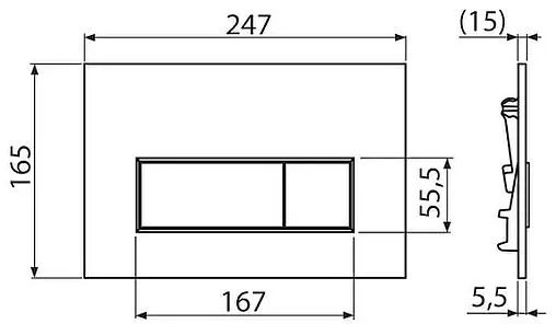 Инсталляция для подвесного унитаза Set 4 в 1 AlcaPlast Sadromodul AM101/1120-4:1 RU M571-0001 с кнопкой хром глянцевый