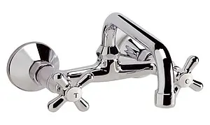 Смеситель для раковины настенный Vidima Retro хром BA121AA Смеситель для раковины настенный Vidima Retro хром BA121AA, 1