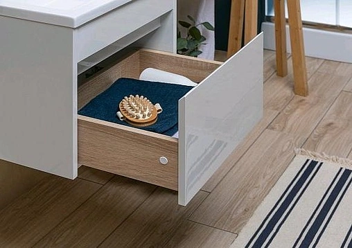 Тумба-умывальник подвесная над стиральной машиной Aquanet Токио 120 L белый 00237744+00235499