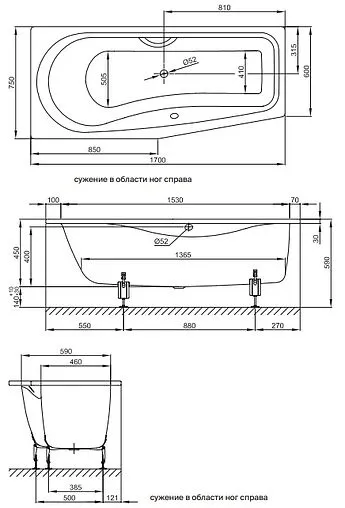 Ванна стальная Bette Luna 170х75 L anti-slip белый 2760-000 AR Ванна стальная Bette Luna 170х75 L anti-slip белый 2760-000 AR
