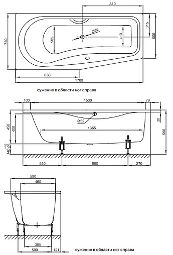 Ванна стальная Bette Luna 170х75 L белый 2760-000