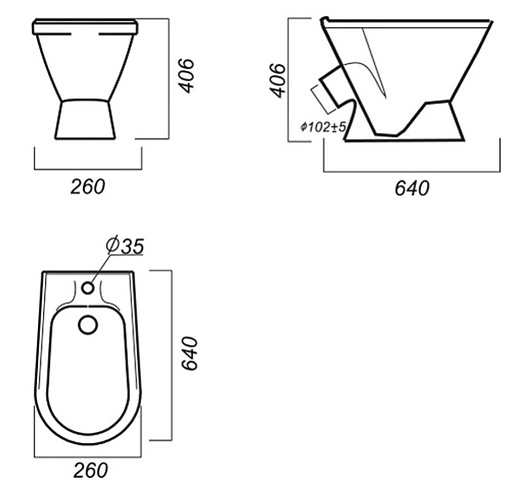 Биде напольное Sanita Самарское белый BD.FS/Samarsky/C/WHT.G/S1