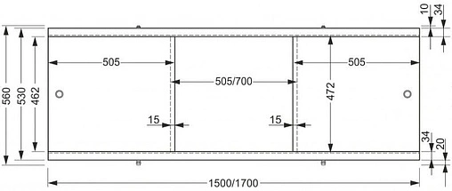 Панель для ванны фронтальная Cersanit Universal/3 170 белый PA-TYPE3*170-W