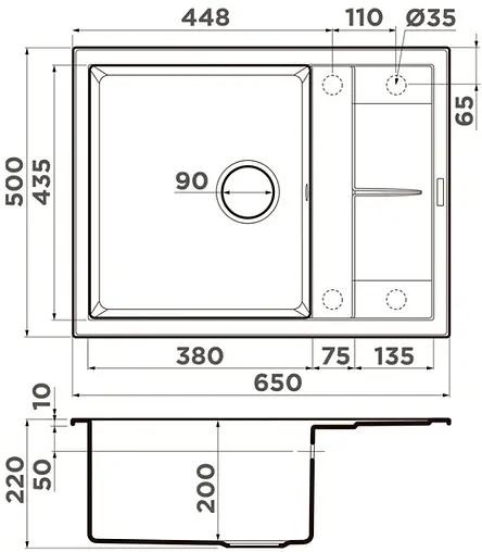 Мойка кухонная Omoikiri Sumi 65-SA бежевый 4993672
