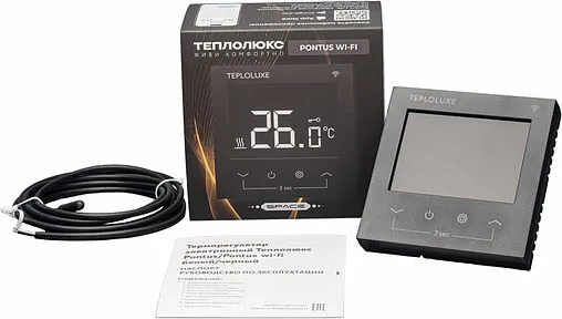 Терморегулятор Теплолюкс Pontus wi-fi Space черный 100037059600