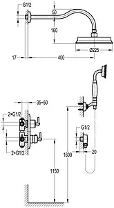 Душевая система с термостатом для душа Swedbe Terracotta Art терракотовый 2520, 2