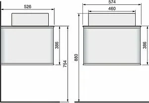 Тумба под умывальник подвесная Jorno Pastel 58 бирюзовый бриз Pas.01.58/P/BL, 2