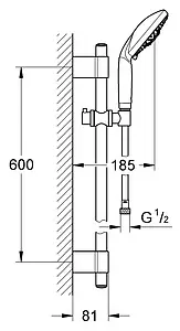 Душевая стойка Grohe Rainshower Classic хром 28767001 Душевая стойка Grohe Rainshower Classic хром 28767001, 2
