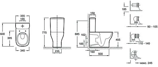 Бачок для унитаза Jacob Delafon Struktura белый ETE212-00