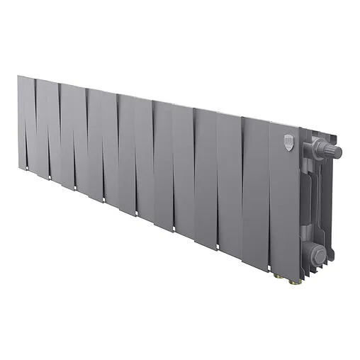 Радиатор биметаллический 16 секций нижнее правое подключение Royal Thermo PianoForte 200 VR80 Silver Satin RTPSVR803020016