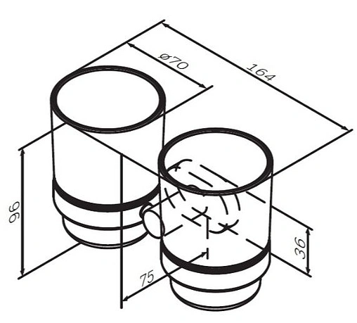 Стакан двойной Am.Pm Sense L хром A74343400
