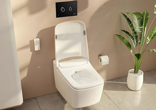 Умный унитаз-биде подвесной безободковый VitrA V-Care Prime Rim-Ex белый 7231B403-6216