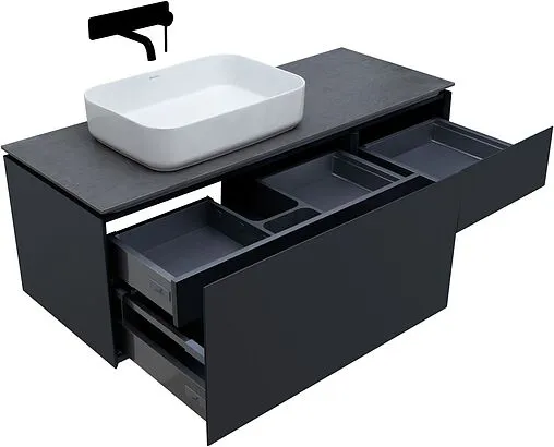 Тумба-умывальник подвесная Allen Brau Infinity 120 L антрацит 1.21006.AM+