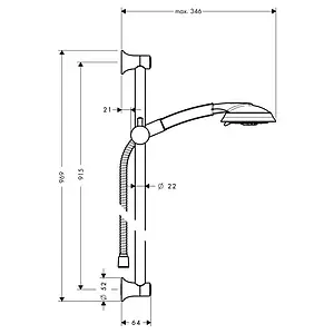 Душевая стойка Hansgrohe Raindance Classic 100 3jet 65см хром/золото 27841090, 2
