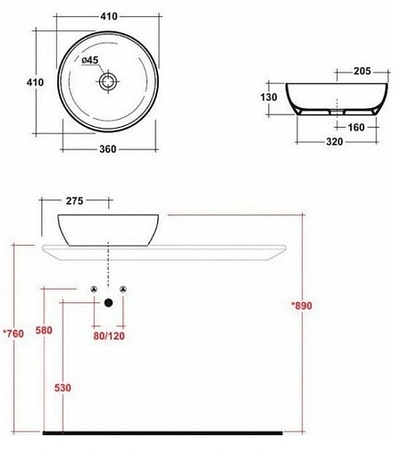 Раковина Olympia Tondo 41 белый LIL4B41001