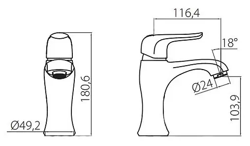 Смеситель для раковины Damixa Palace Evo хром 420210064