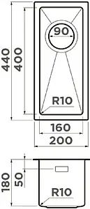 Мойка кухонная Omoikiri Taki 20-U/IF-IN нержавеющая сталь 4973042, 2