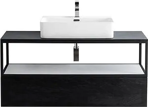Консоль с умывальником подвесная Cezares Cadro 120 чёрный CADRO-120/46/30-1C-SO-MET-ST+ Консоль с умывальником подвесная Cezares Cadro 120 чёрный CADRO-120/46/30-1C-SO-MET-ST+, 1