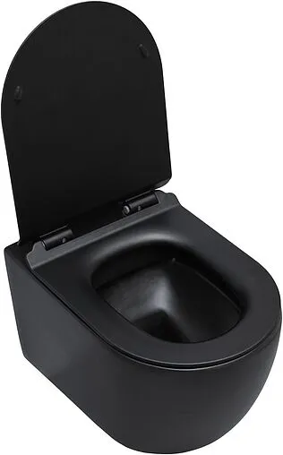 Унитаз подвесной безободковый Aquanet Cetus-BW Rimless черный матовый CETUS-BW