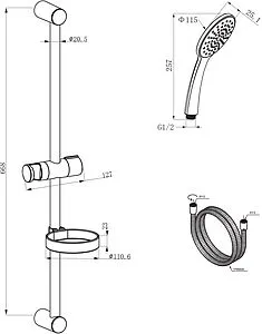 Душевая стойка Am.Pm Move хром F01M5100 Душевая стойка Am.Pm Move хром F01M5100, 2