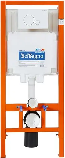 Комплект 5 в 1 BelBagno Uno BB3105CHR/SC/BB002-80/BB014-SR-BIANCO с кнопкой BB014-SR-BI белый глянцевый