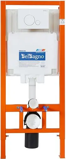 Комплект 5 в 1 BelBagno Uno BB3105CHR/SC/BB002-80/BB014-SR-BIANCO с кнопкой белый глянцевый