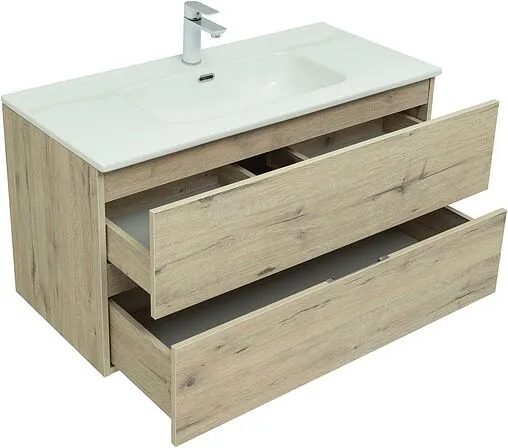 Тумба под умывальник подвесная Aquanet Алвита New 100 дуб веллингтон 00277521