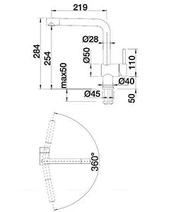 Смеситель для кухни с выдвижным изливом Blanco Linus-S Silgranit тёмная скала 518813 Смеситель для кухни с выдвижным изливом Blanco Linus-S Silgranit тёмная скала 518813, 2