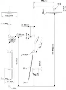 Душевая система с термостатом для душа Swedbe Hermes хром 9091 Душевая система с термостатом для душа Swedbe Hermes хром 9091, 2