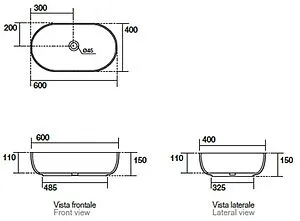 Раковина Kerasan Nolita 60 Grigio matt 534359 Раковина Kerasan Nolita 60 Grigio matt 534359, 2