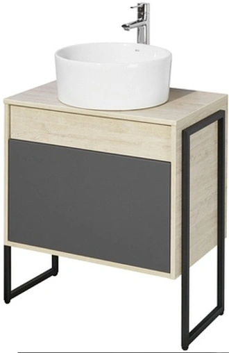 Тумба-умывальник подвесная Aquaton Лофт Урбан 65 графит/орегон 1A2540K3LQX60