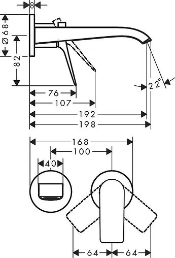 Смеситель для раковины из стены Hansgrohe Vivenis белый матовый 75050700