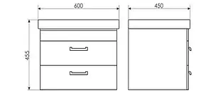 Тумба-умывальник подвесная Comforty Ницца 60 сосна лоредо 00003120772CF, 2