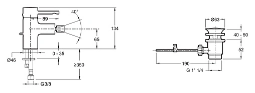 Смеситель для биде Jacob Delafon Cuff хром E37045-CP