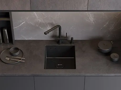 Мойка кухонная Omoikiri Taki 38-U/IF-GM вороненая сталь 4973106