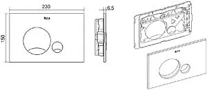 Клавиша смыва для унитаза Roca One Luna ZRU9307693 белый глянцевый Клавиша смыва для унитаза Roca One Luna ZRU9307693 белый глянцевый, 2