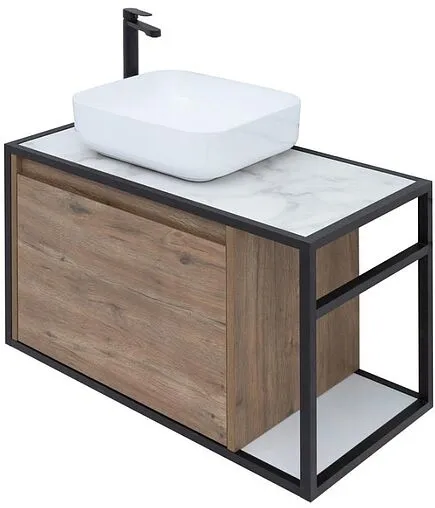 Тумба-умывальник подвесная Aquanet Nova Lite LOFT 75 L дуб рустикальный 00261658+