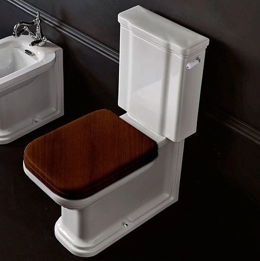 Крышка-сиденье для унитаза с микролифтом Kerasan Waldorf noce/хром 418840 Крышка-сиденье для унитаза с микролифтом Kerasan Waldorf noce/хром 418840