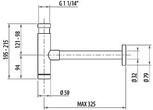 Сифон бутылочный для раковины Gattoni Accessori хром 0160/00C0 Сифон бутылочный для раковины Gattoni Accessori хром 0160/00C0, 2