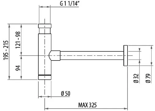 Сифон бутылочный для раковины Gattoni Accessori хром 0160/00C0 Сифон бутылочный для раковины Gattoni Accessori хром 0160/00C0
